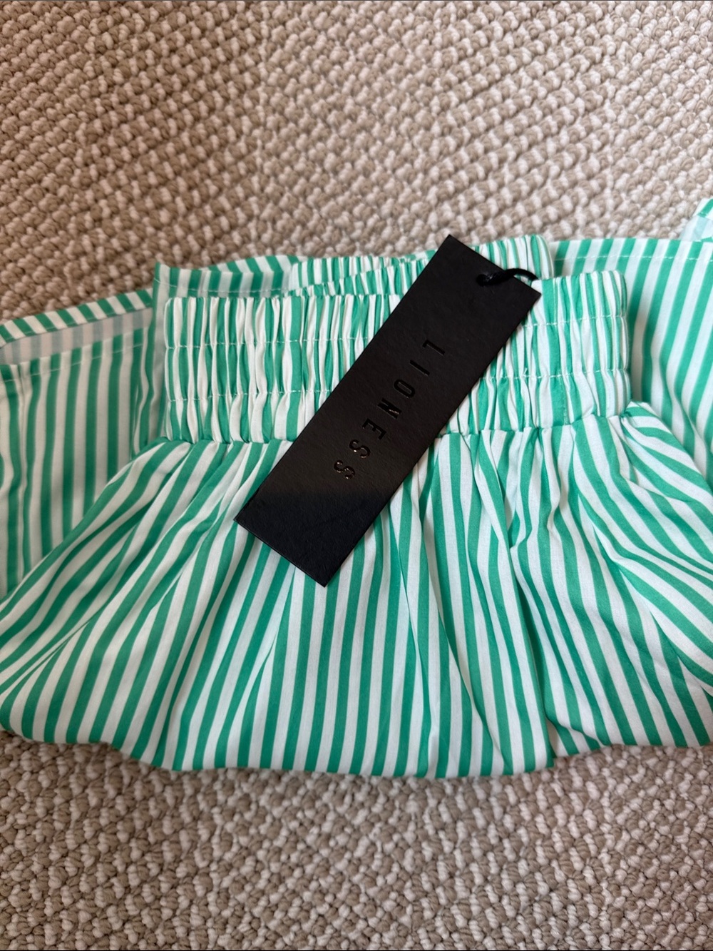 Lioness Green and White Striped Shorts - Picture 5 of 5